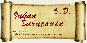 Vukan Durutović vizit kartica